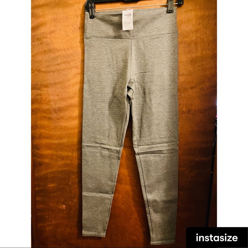 Charlotte Russe gray high-waisted leggings